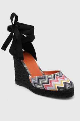 Missoni espadrile Eva 80 culoarea negru, toc pana, M25_001