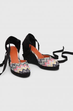 Missoni espadrile Eva 80 culoarea negru, toc pana, M25_001