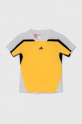 adidas Performance tricou copii culoarea galben, cu imprimeu