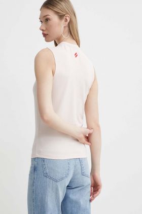 Superdry top femei, culoarea roz