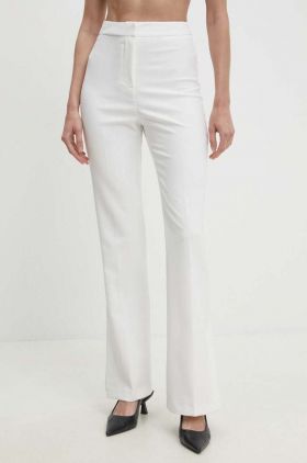 Answear Lab pantaloni femei, culoarea alb, drept, high waist