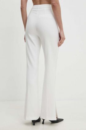 Answear Lab pantaloni femei, culoarea alb, drept, high waist