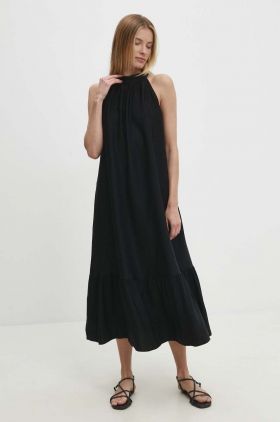 Answear Lab rochie culoarea negru, midi, evazati