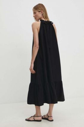 Answear Lab rochie culoarea negru, midi, evazati