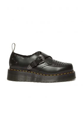 Dr. Martens pantofi de piele Ramsey Quad Monk femei, culoarea negru, cu platforma, DM31680001