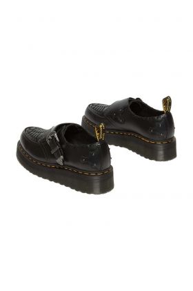 Dr. Martens pantofi de piele Ramsey Quad Monk femei, culoarea negru, cu platforma, DM31680001