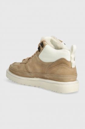 UGG ghete de piele Highland Hi GTX femei, culoarea bej, 1130772