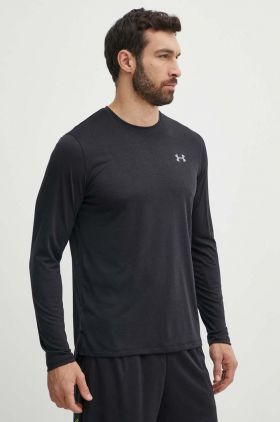 Under Armour longsleeve pentru alergare Streaker culoarea negru, neted