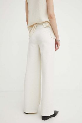 Drykorn pantaloni BEFORE femei, culoarea bej, drept, high waist, 138334 80693