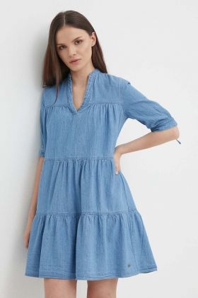 Pepe Jeans rochie din bumbac LUSH mini, evazati, PL953517