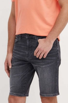 Boss Orange pantaloni scurti jeans barbati, culoarea gri, 50513498