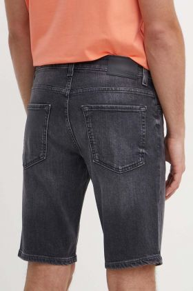 Boss Orange pantaloni scurti jeans barbati, culoarea gri, 50513498