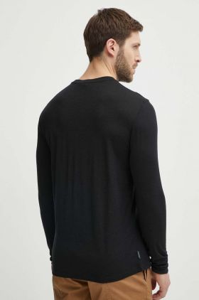 Icebreaker longsleeve sport Merino 150 Tech Lite III culoarea negru, cu imprimeu, IB0A56WJ0011