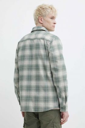 Dickies camasa din bumbac EVANSVILLE LS barbati, culoarea verde, cu guler clasic, regular, DK0A4XGT