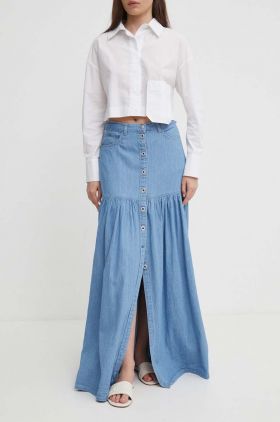 Pepe Jeans fusta MAXI SKIRT HW DNM REG maxi, evazati, PL901131R