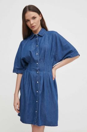 Pepe Jeans rochie SARAH culoarea albastru marin, mini, evazati, PL953511