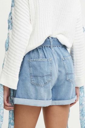 Pepe Jeans pantaloni scurti jeans A-LINE SHORT UHW VINTAGE femei, neted, high waist, PL801119