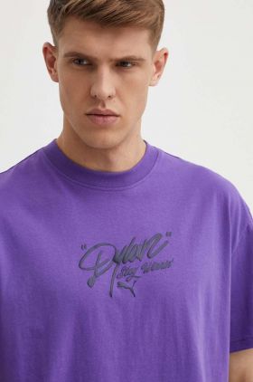 Puma tricou din bumbac barbati, culoarea violet, cu imprimeu, 625271