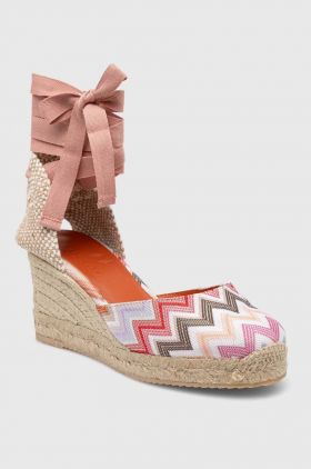 Missoni espadrile Eva 86 culoarea roz, toc pana, M25_002