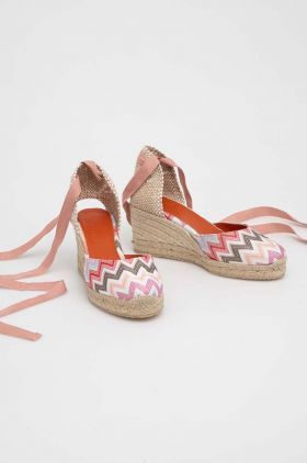 Missoni espadrile Eva 86 culoarea roz, toc pana, M25_002