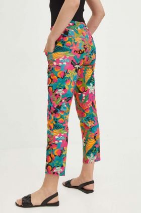 Medicine pantaloni de trening din bumbac femei, culoarea roz, modelator