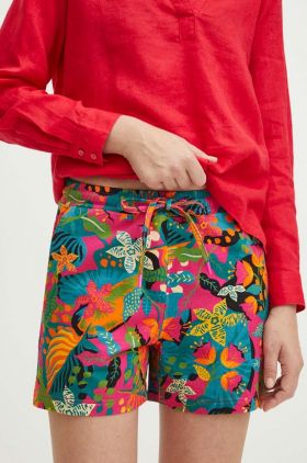 Medicine pantaloni scurti femei, culoarea roz, modelator, medium waist