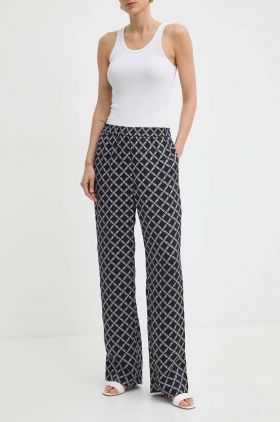 MICHAEL Michael Kors pantaloni femei, culoarea negru, drept, high waist