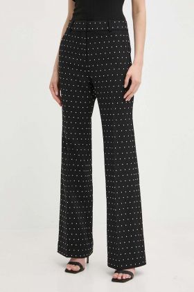 MICHAEL Michael Kors pantaloni femei, culoarea negru, mulata, high waist