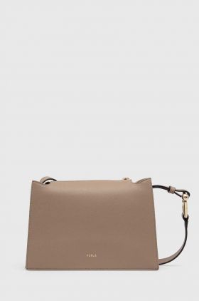 Furla poseta de piele culoarea bej