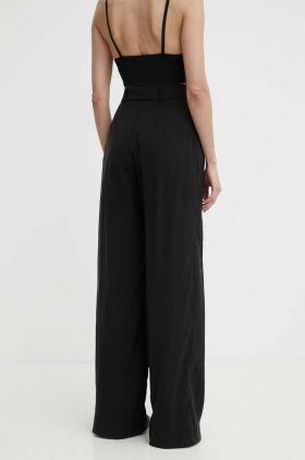 Answear Lab pantaloni femei, culoarea negru, drept, high waist