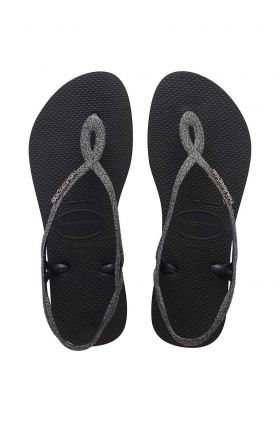 Havaianas sandale copii LUNA PREMIUMI BLACK culoarea negru