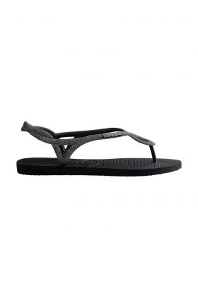 Havaianas sandale copii LUNA PREMIUMI BLACK culoarea negru