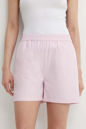 Résumé pantaloni scurti din bumbac AllanRS Shorts culoarea roz, neted, high waist, 20180951