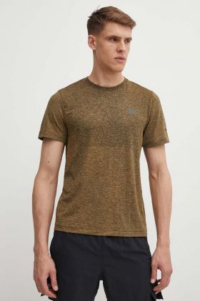 Under Armour tricou de alergare Seamless Stride culoarea verde, modelator