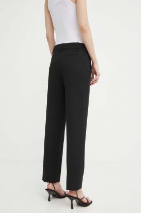 2NDDAY pantaloni Anny - Attired Suiting femei, culoarea negru, mulata, high waist, 2000162119