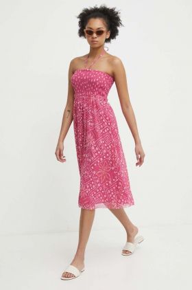 Pepe Jeans rochie DALEYSA culoarea roz, mini, evazati, PL901107