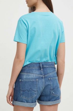 Pepe Jeans pantaloni scurti jeans STRAIGHT SHORT HW femei, neted, medium waist, PL801108HU4