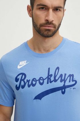 Nike tricou din bumbac Brooklyn Dodgers barbati, cu imprimeu