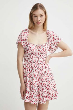 Hollister Co. rochie culoarea alb, mini, evazati