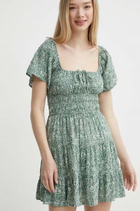 Hollister Co. rochie culoarea verde, mini, evazati