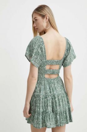 Hollister Co. rochie culoarea verde, mini, evazati