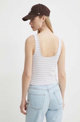 Abercrombie & Fitch top femei, culoarea alb