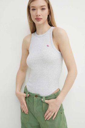 Abercrombie & Fitch top femei, culoarea gri