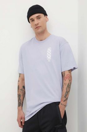 Vans tricou din bumbac barbati, culoarea violet, cu imprimeu