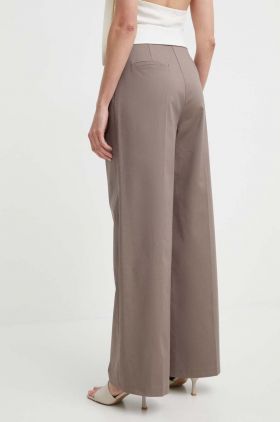 Answear Lab pantaloni femei, culoarea maro, lat, high waist