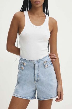 Answear Lab pantaloni scurti jeans femei, neted, high waist