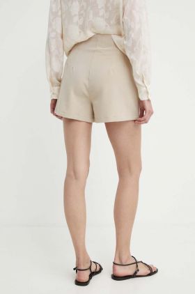 Answear Lab pantaloni scurti femei, culoarea bej, neted, high waist