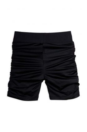 Mini Rodini pantaloni scurți din bumbac pentru copii Draped culoarea negru, modelator