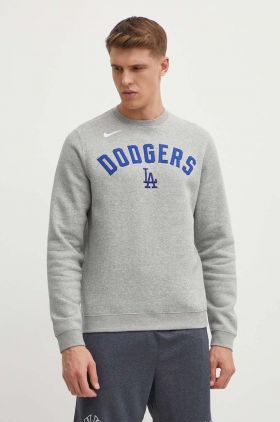 Nike bluza Los Angeles Dodgers barbati, culoarea gri, melanj