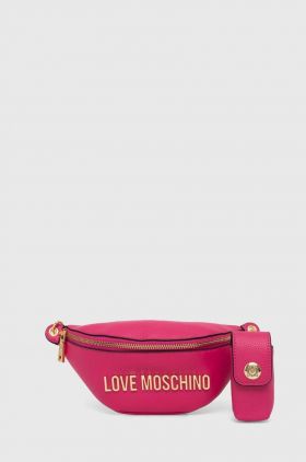 Love Moschino borseta de piele culoarea roz, JC4329PP0GK1060A